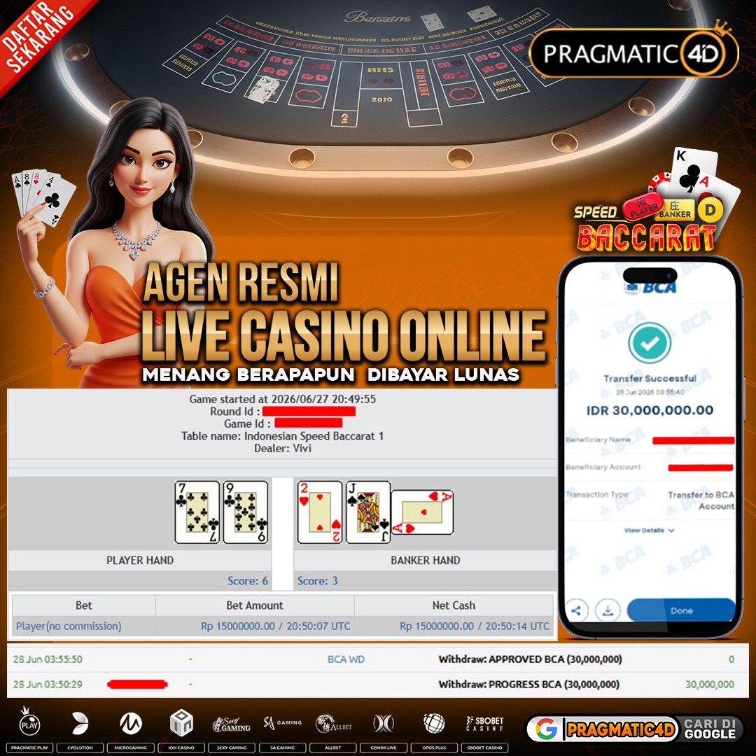 BUKTI KEMENANGAN MEMBER 28 JUNI 2026 DI PRAGMATIC4D 30 JUTA