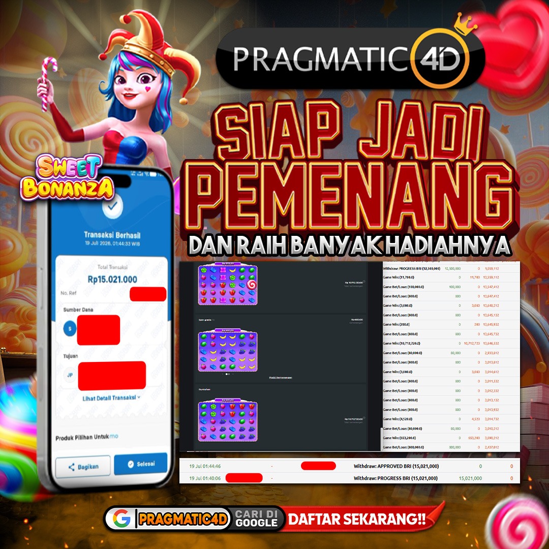 BUKTI KEMENANGAN MEMBER 19 JULI 2026 DI PRAGMATIC4D 15 JUTA