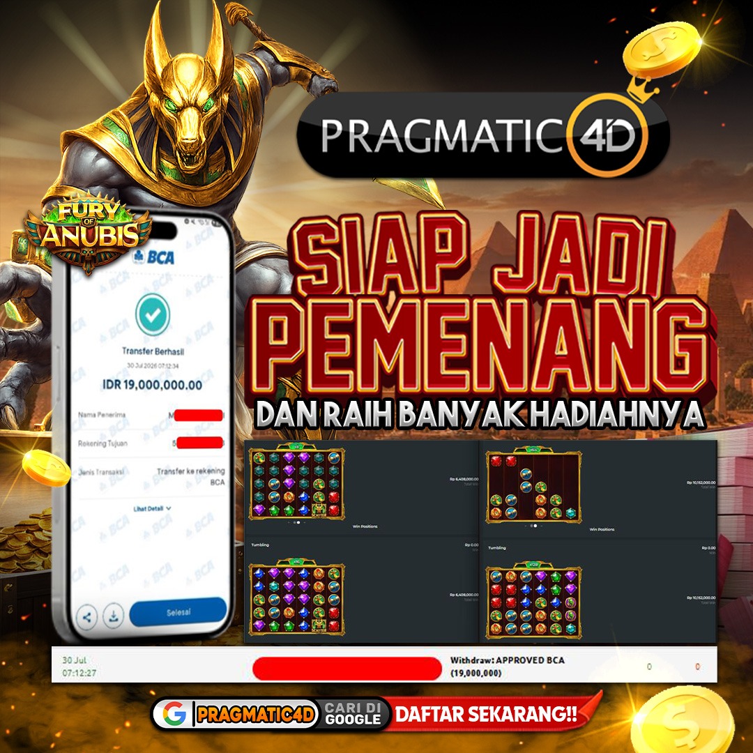 BUKTI KEMENANGAN MEMBER 30 JULI 2026 DI PRAGMATIC4D 19 JUTA