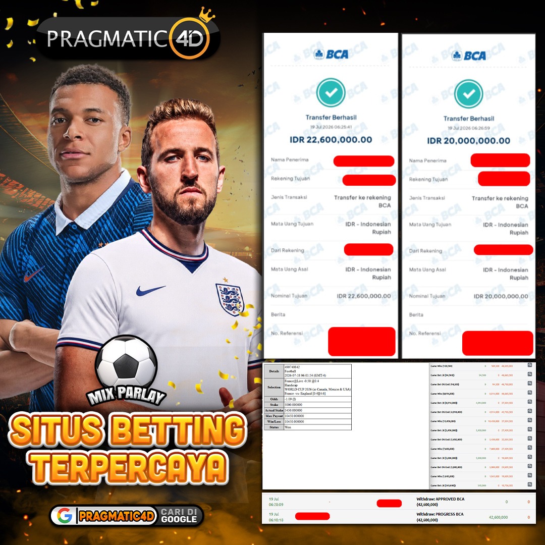 BUKTI KEMENANGAN MEMBER 19 JULI 2026 DI PRAGMATIC4D 42 JUTA