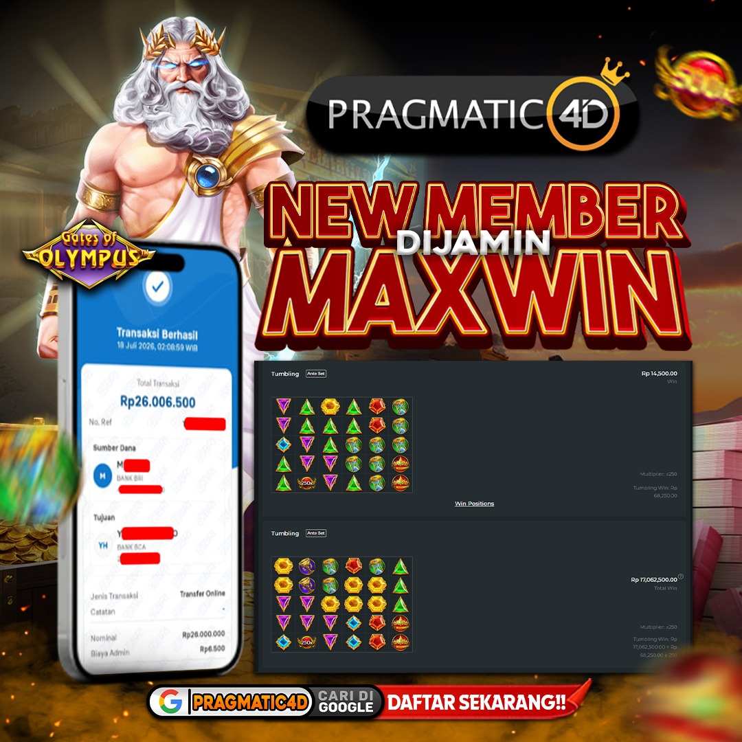 BUKTI KEMENANGAN MEMBER 18 JULI 2026 DI PRAGMATIC4D 26 JUTA