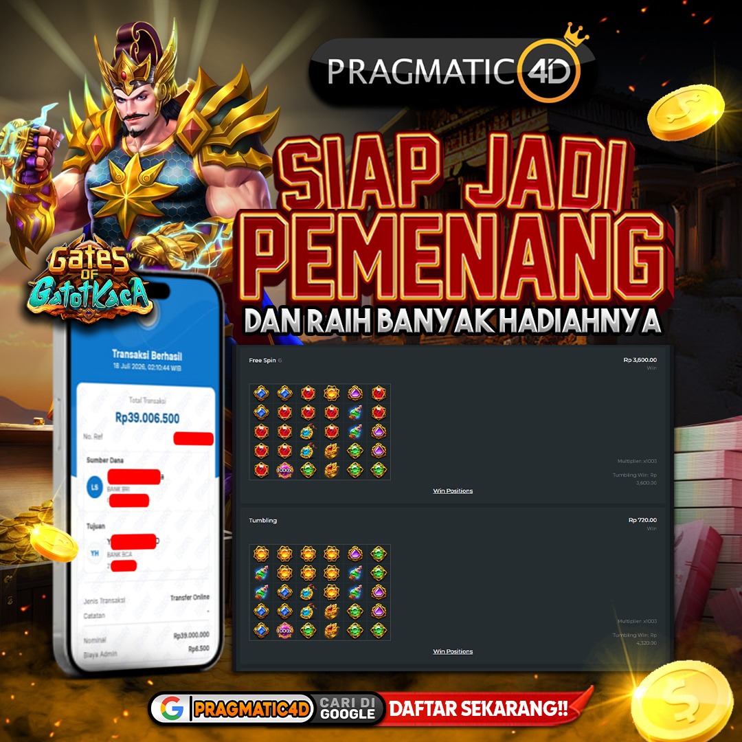 BUKTI KEMENANGAN MEMBER 18 JULI 2026 DI PRAGMATIC4D 39 JUTA