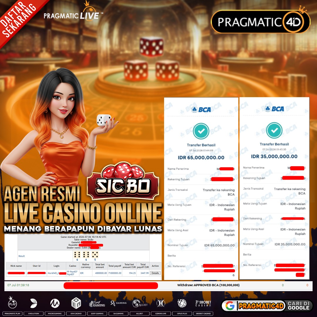 BUKTI KEMENANGAN MEMBER 07 JULI 2026 DI PRAGMATIC4D 28 JUTA