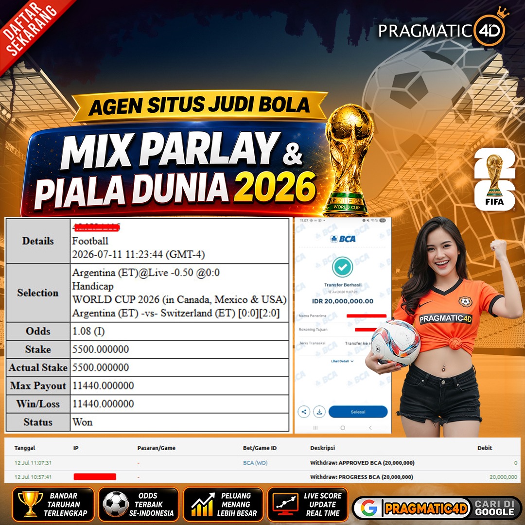 BUKTI KEMENANGAN MEMBER 12 JULI 2026 DI PRAGMATIC4D 20 JUTA