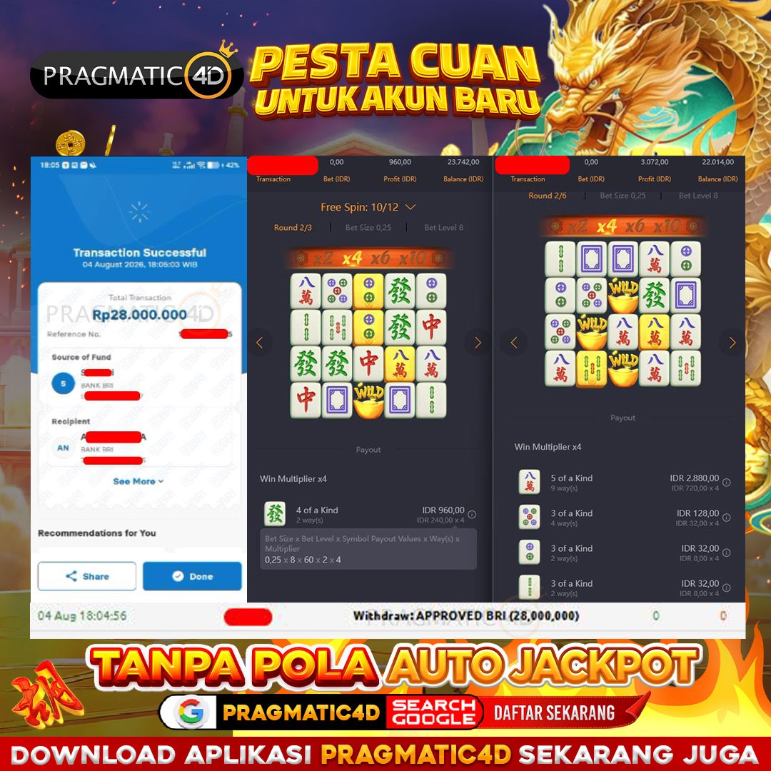 BUKTI KEMENANGAN MEMBER 05 AGUSTUS 2026 DI PRAGMATIC4D 28 JUTA
