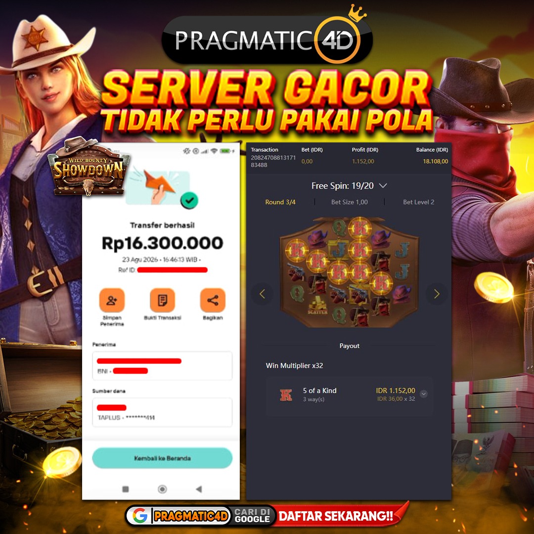 BUKTI KEMENANGAN MEMBER 26 AGUSTUS 2026 DI PRAGMATIC4D 16 JUTA