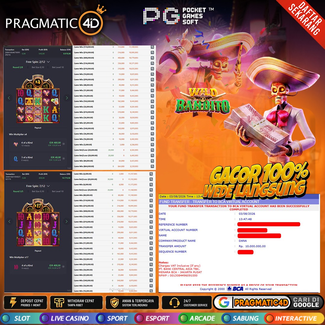 BUKTI KEMENANGAN MEMBER 03 AGUSTUS 2026 DI PRAGMATIC4D 10 JUTA