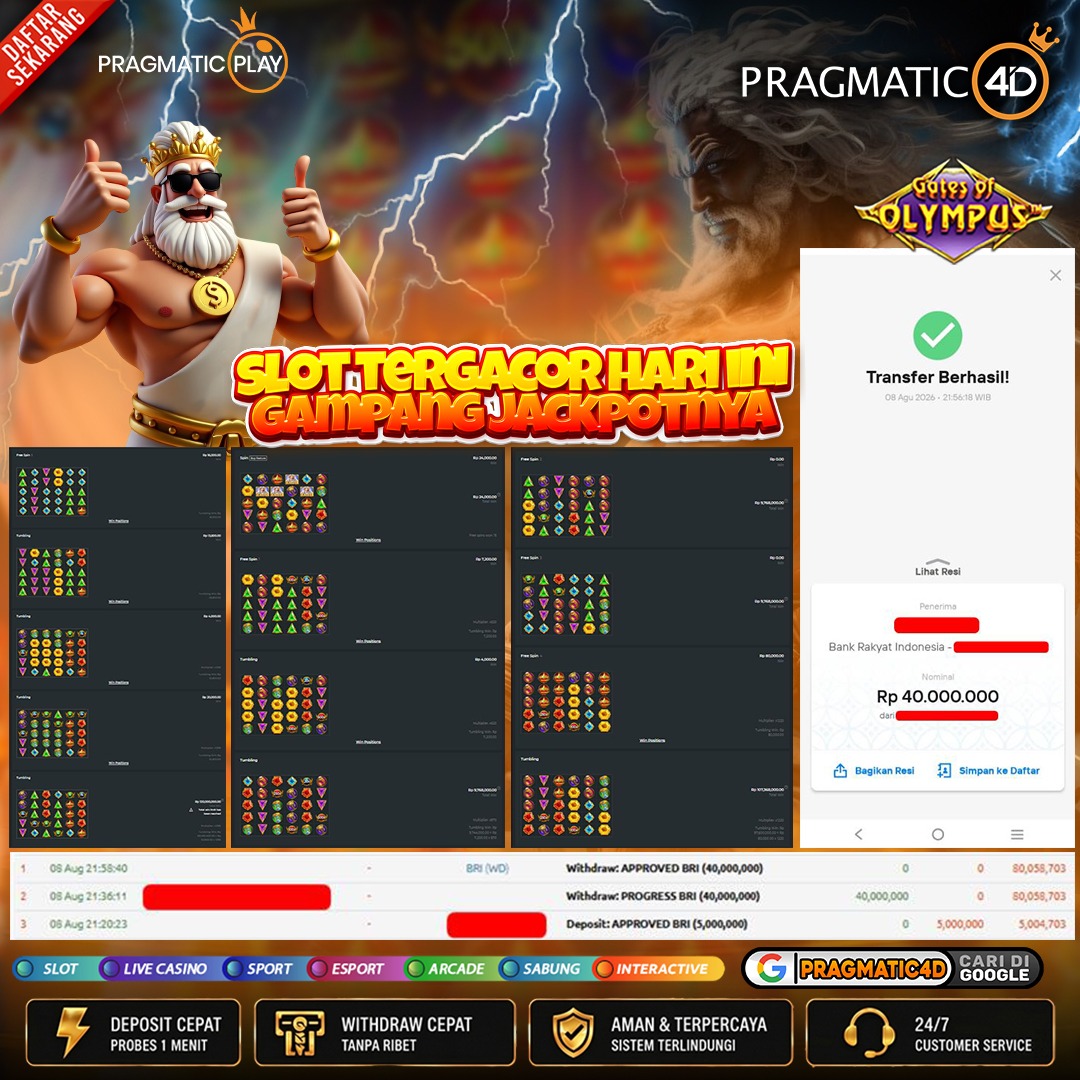 BUKTI KEMENANGAN MEMBER 09 AGUSTUS 2026 DI PRAGMATIC4D 40 JUTA