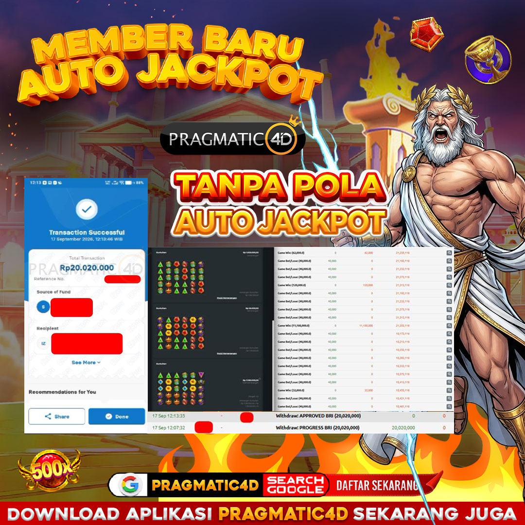 BUKTI KEMENANGAN MEMBER 17 SEPTEMBER 2026 DI PRAGMATIC4D 20 JUTA