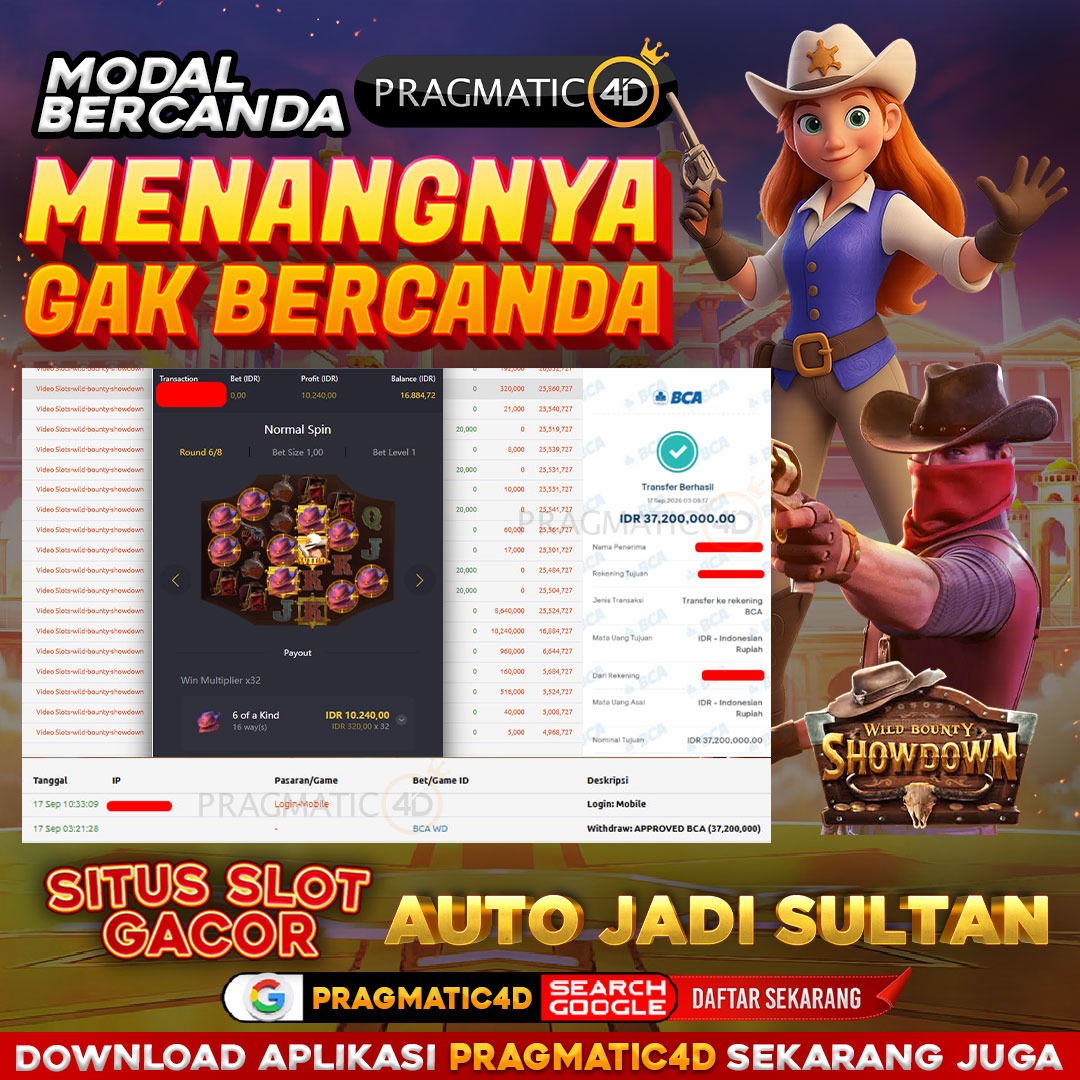 BUKTI KEMENANGAN MEMBER 17 SEPTEMBER 2026 DI PRAGMATIC4D 37 JUTA