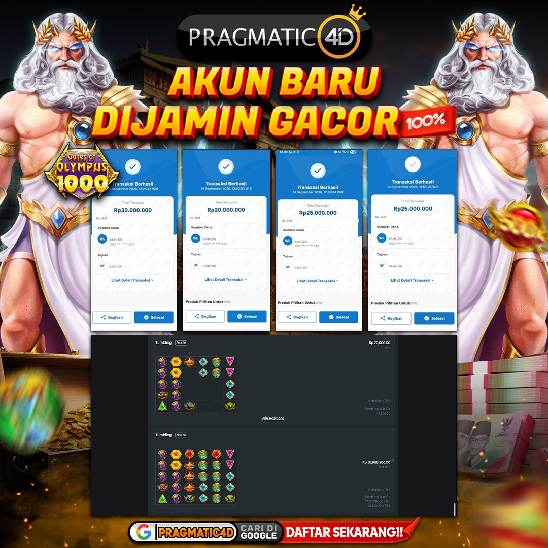 BUKTI KEMENANGAN MEMBER 14 SEPTEMBER 2026 DI PRAGMATIC4D 100 JUTA