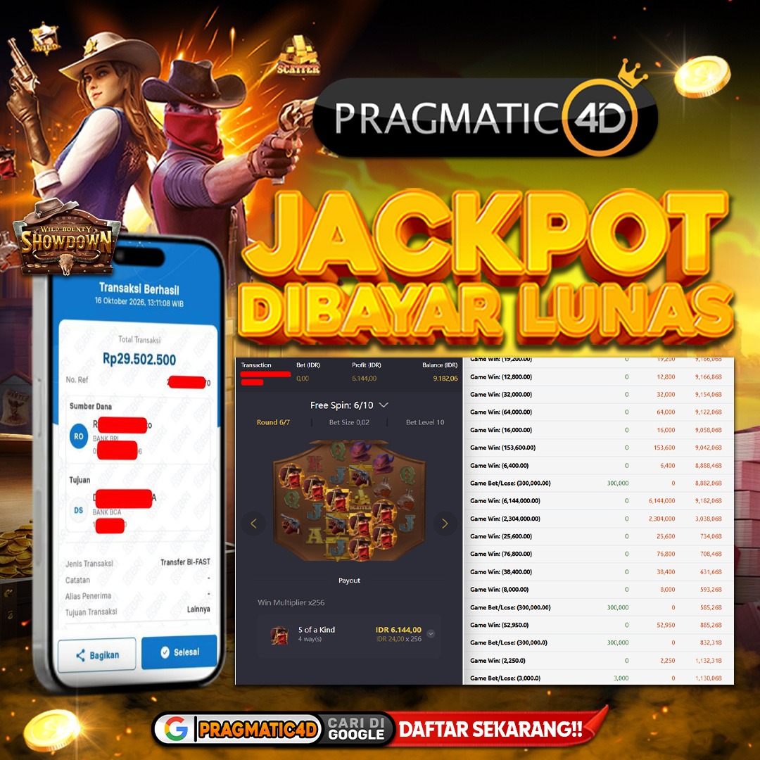 BUKTI KEMENANGAN MEMBER 18 OCTOBER 2026 DI PRAGMATIC4D 29 JUTA